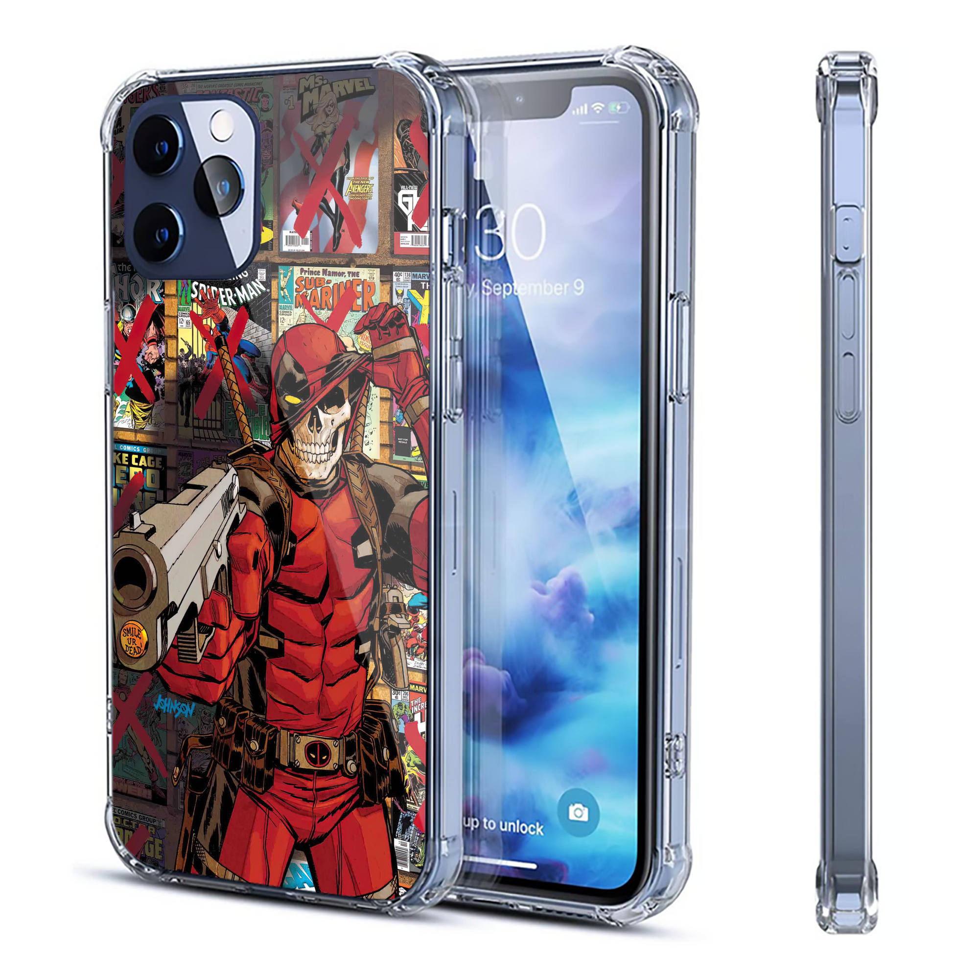（画像用） Deadpool デッドプール 【iPhone 12シリーズ対応】透明スマホケース（クリアソフトケース）